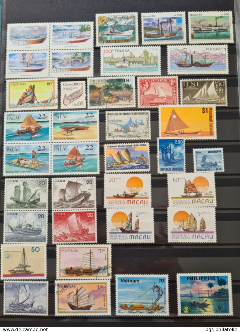 Collection De Timbres Sur Le Thème Des Bateaux. - Collections (without Album)