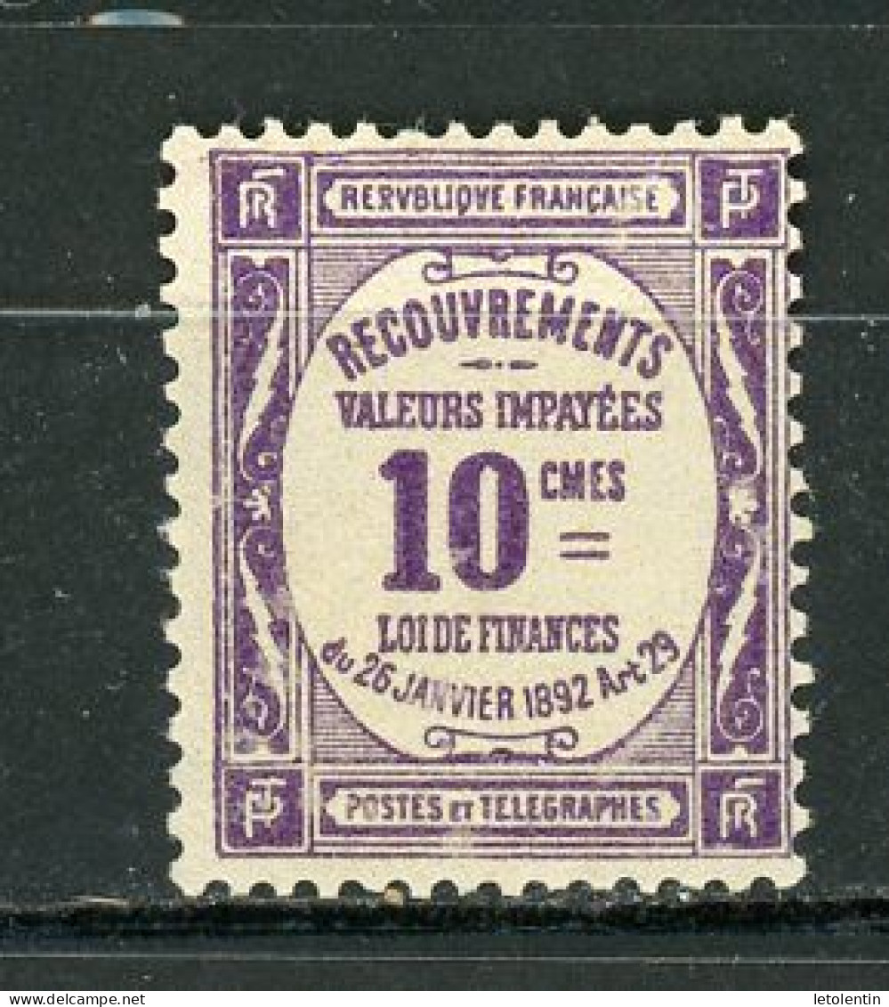 FRANCE - TAXE  - N° Yvert 44 (*) - 1859-1959 Neufs