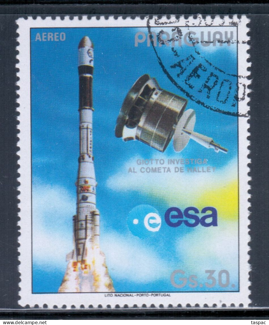 Paraguay 1986 Mi# 3975 Used - Short Set - Rocket Lifting Off, Giotto Probe / Space - América Del Sur