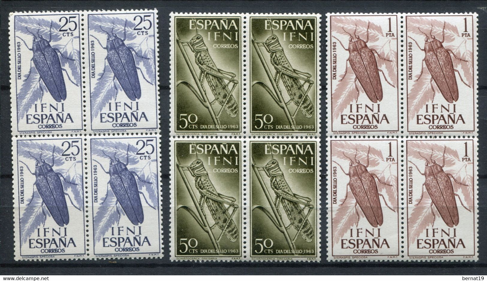 Ifni 1964. Edifil 200-202 X 4 ** MNH. - Ifni