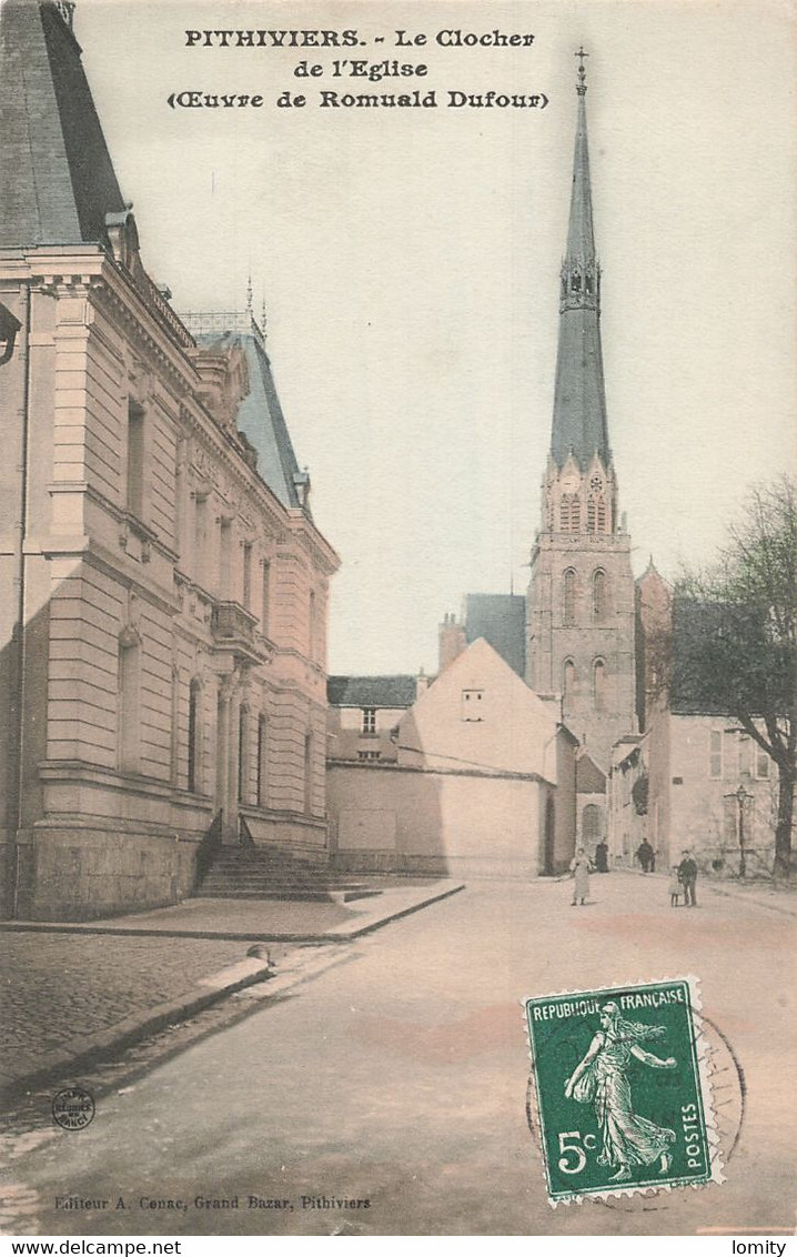 45 Pithiviers CPA Le Clocher De L' église Oeuvre De Romuald Dufour , Carte Couleur - Pithiviers