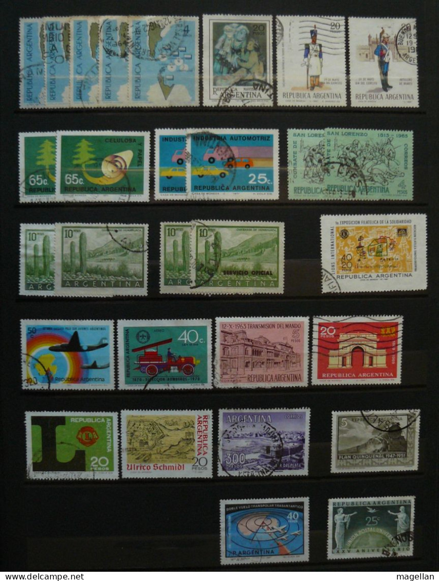 Argentine - Important Lot De Timbres Oblitérés à Trier Sur 14 Pages D'album - Collezioni & Lotti