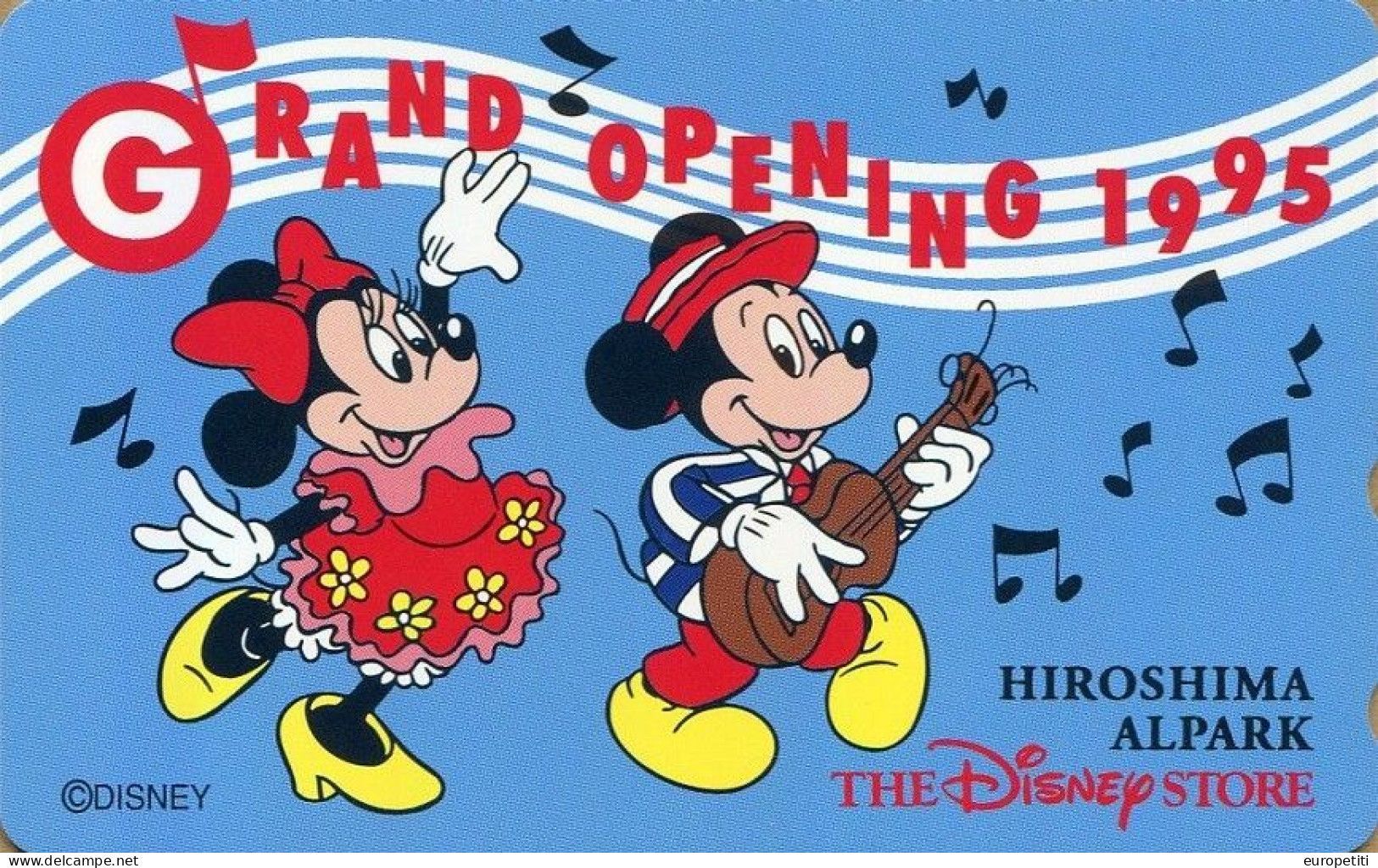 Télécarte Du Japon Disney.  Japan Phonecard Disney.  "Mickey & Minnie - Grand Opening 1995".   (NEUVE - UNUSED). - Disney
