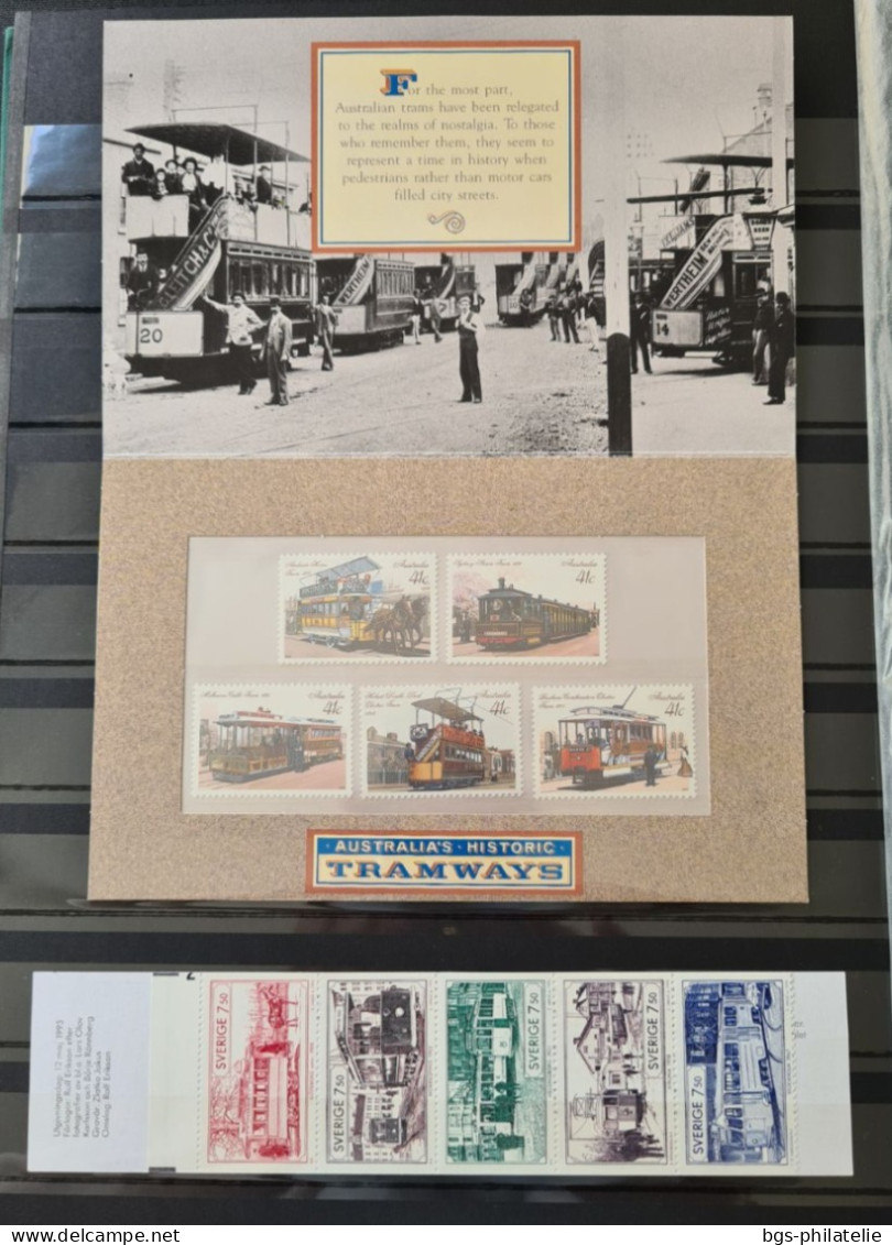 Collection De Timbres Sur Le Thème Des Trains. - Collections (sans Albums)