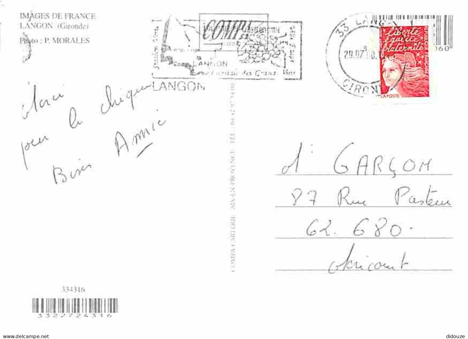 33 - Langon - Multivues - Automobiles - Fleurs - Flamme Postale - CPM - Voir Scans Recto-Verso - Langon