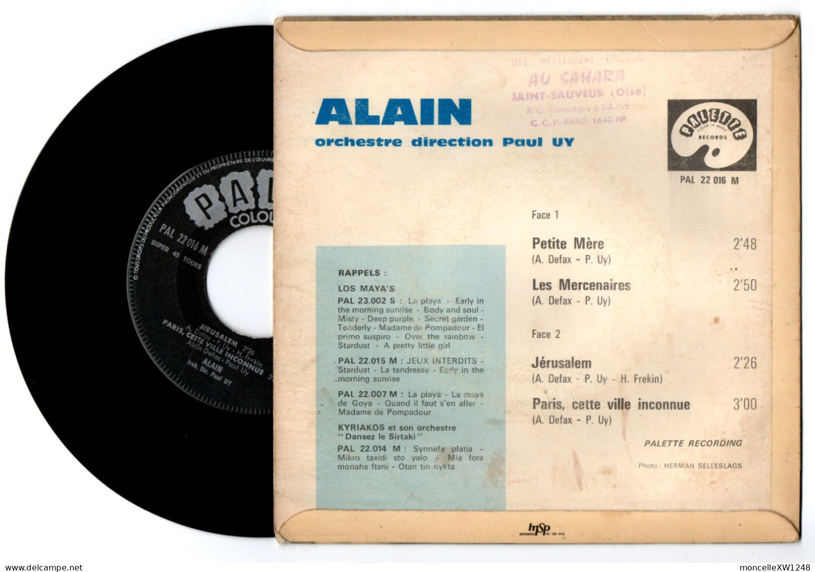 Alain - 45 T EP Petite Mère (1965) - 45 Toeren - Maxi-Single