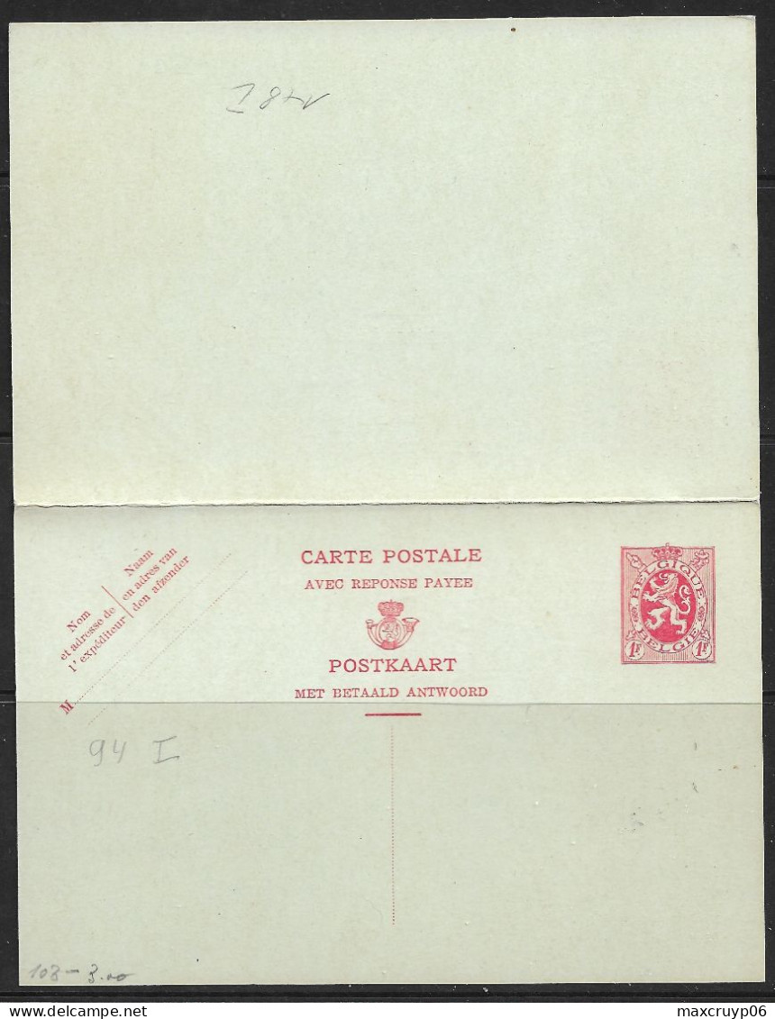 Carte Postale 94 I ( 1 + 1 Fr ) - Briefkaarten 1909-1934