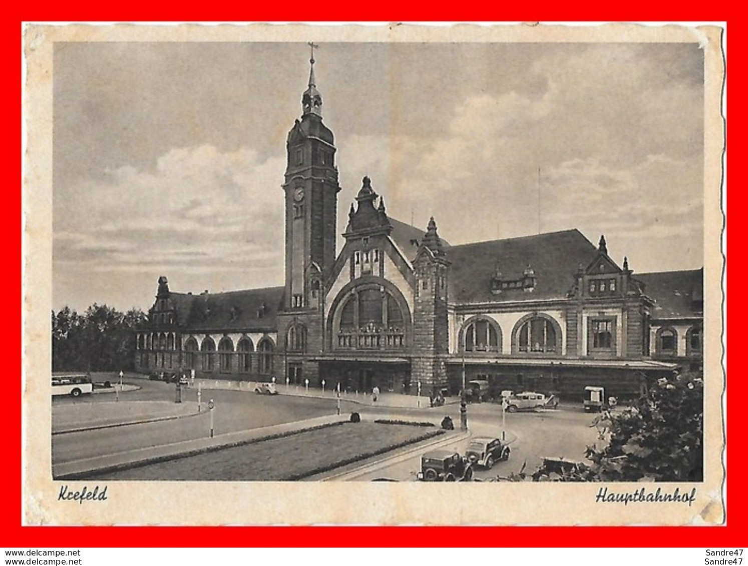 CPA/gf  KREFELD (Allemagne)  Hauptbahnhof, Animé, Voiture Ancienne..*8749 - Krefeld