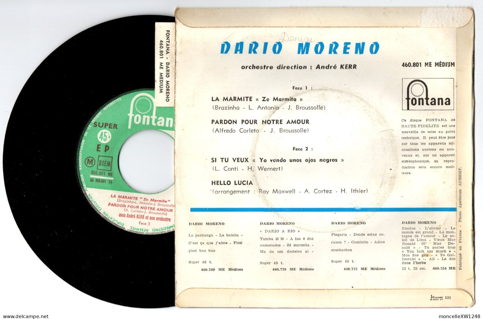 Dario Moreno - 45 T EP Pardon Pour Notre Amour (1961) - 45 T - Maxi-Single