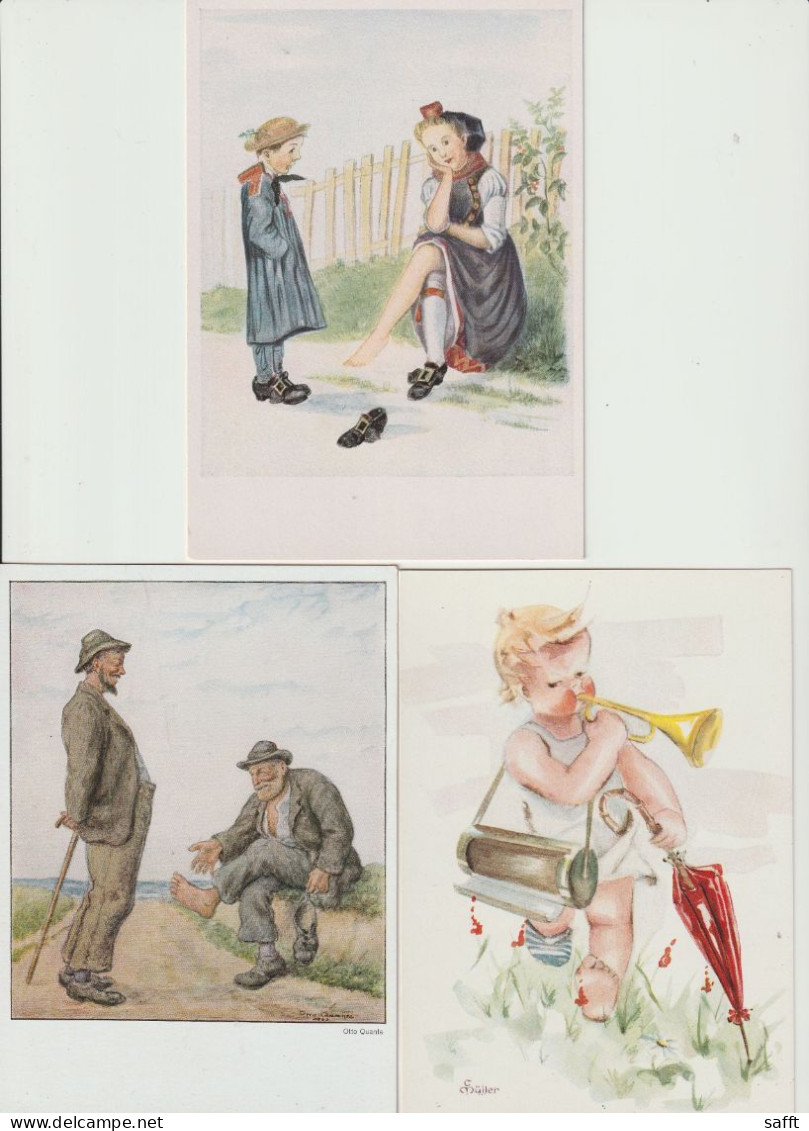 Lot Mit 6 älteren Kunst-Ansichtskarten Lauterbach, Ortsansicht Und "Strumpf Verloren" - Lauterbach