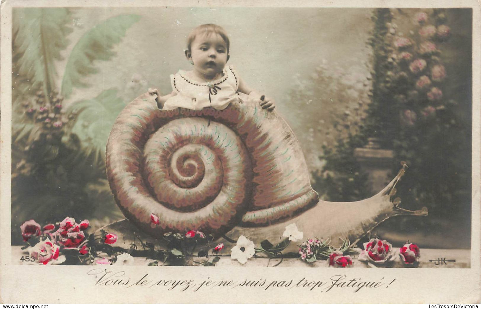 FANTAISIES - Bébés - Bébé - Escargot - Vous Le Voyez, Je Ne Suis Pas Trop Fatigué ! - Colorisé - Carte Postale Ancienne - Baby's