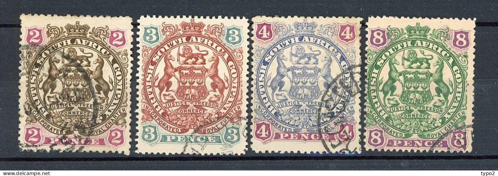 BRITISH SOUTH AFRICA  Yv. N° 51 à 53,55 SG N° 68 To 70, 72  (o) 2,3,4,8p Type Retouché  Cote  9 Euro BE  2 Scans - Other & Unclassified