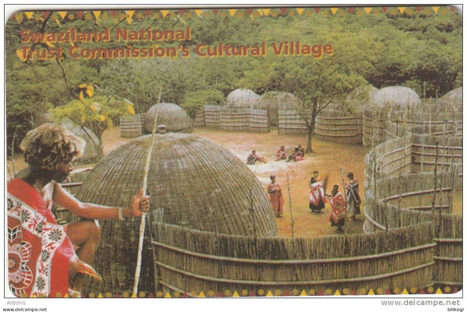 SWAZILAND(chip) - Cultural Village, Flag, Exp.date 03/01, Used - Swasiland