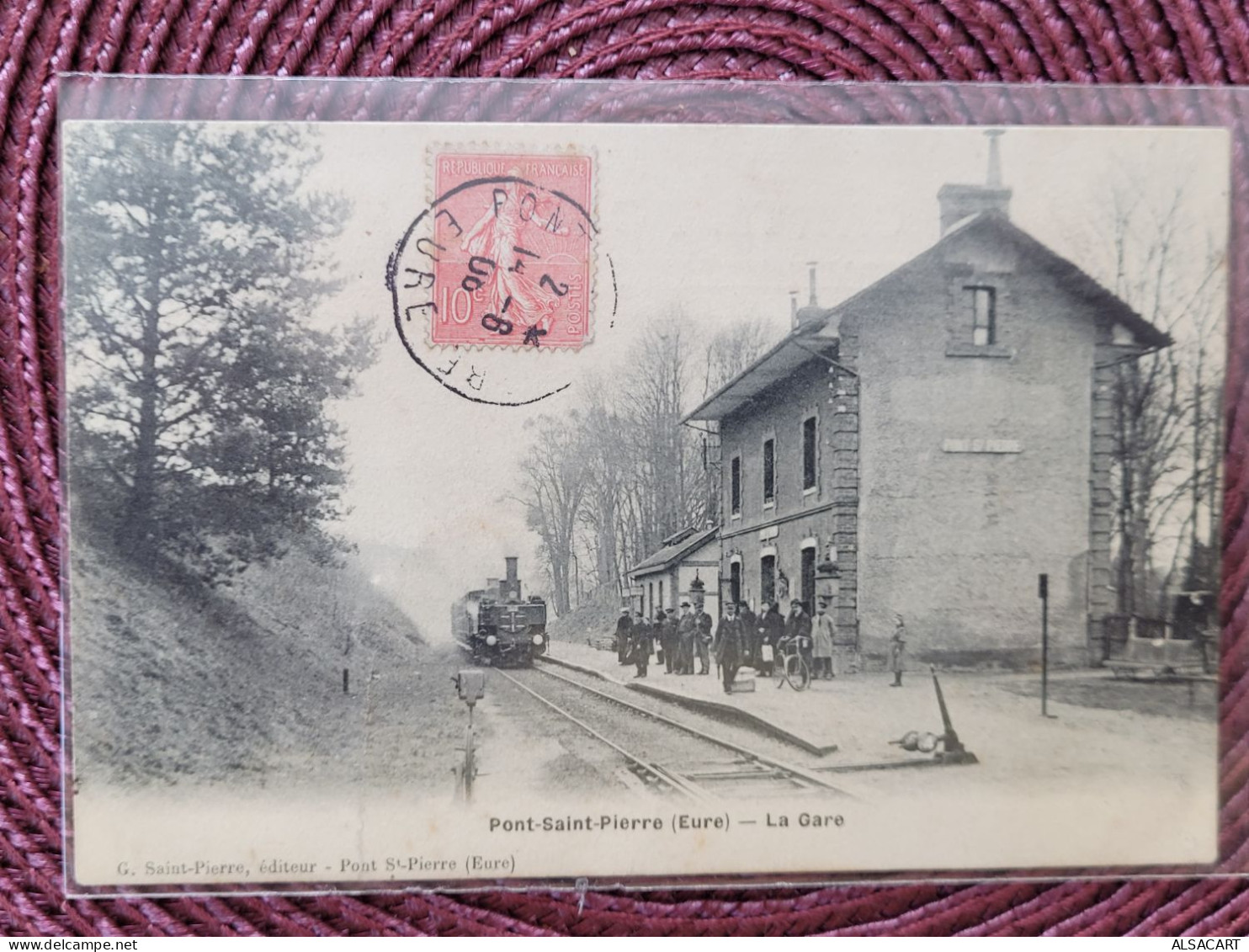 Pont St Pierre , La Gare Avec Train - Autres & Non Classés