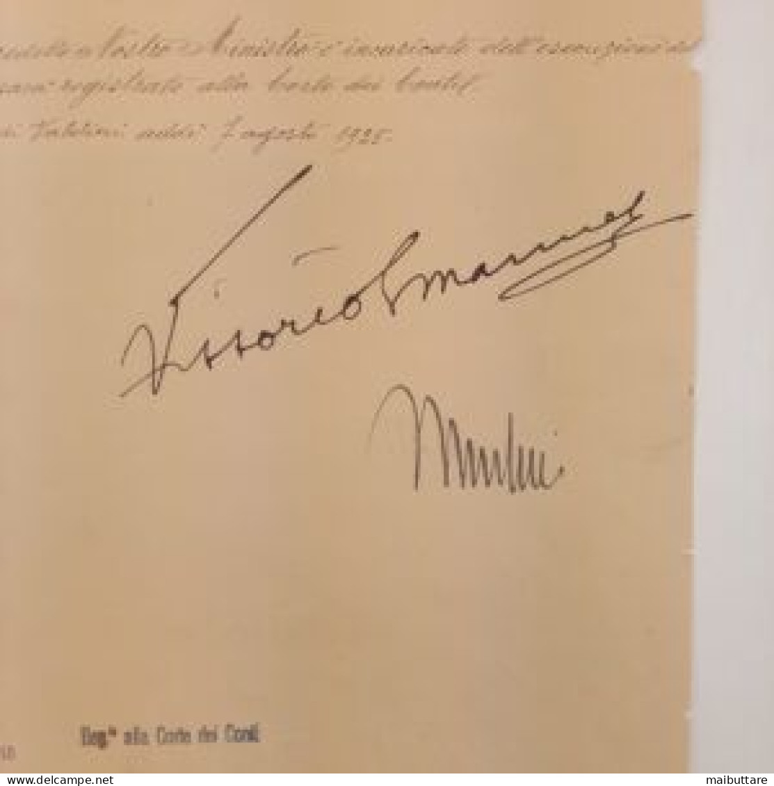 Decreto Firmato Da Vittorio Emanuele III Re D’Italia Per Grazia Di Dio E Per Volontà Della Nazione - Decrees & Laws
