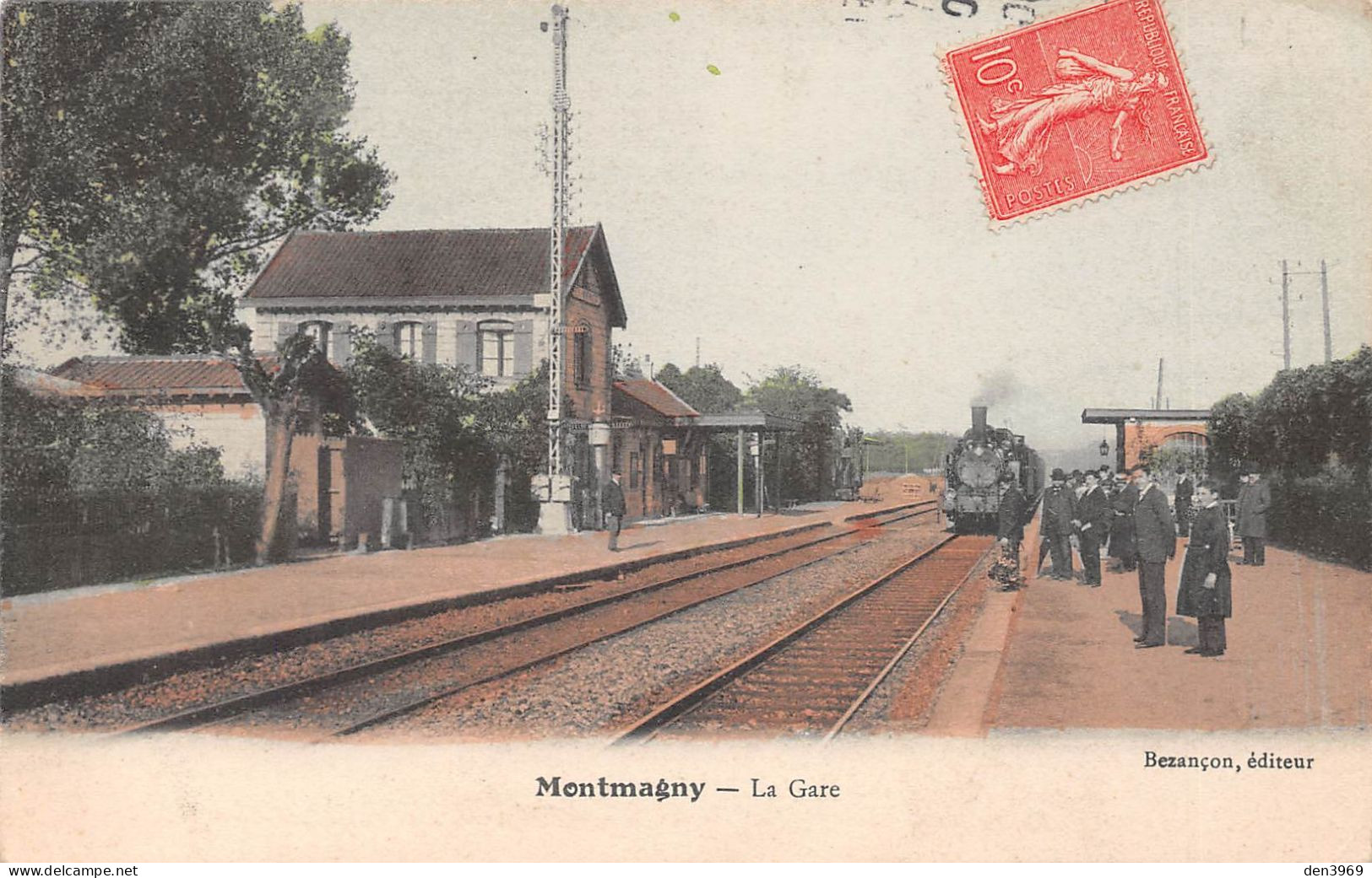 MONTMAGNY (Val-d'Oise) - La Gare Avec Train - Tirage Couleurs - Voyagé (2 Scans) Paris 11e, 15 Rue Saint-Sébastien - Montmagny