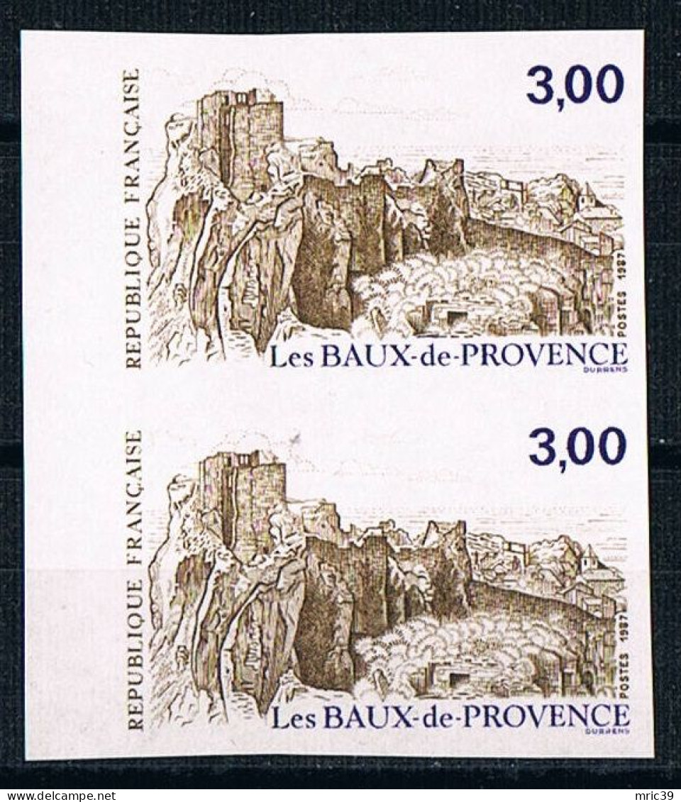 France 1987 N° 2465 Paire  Non Dentelé  IMP Neuf MNH **  Les Baux De Provence - 1981-1990