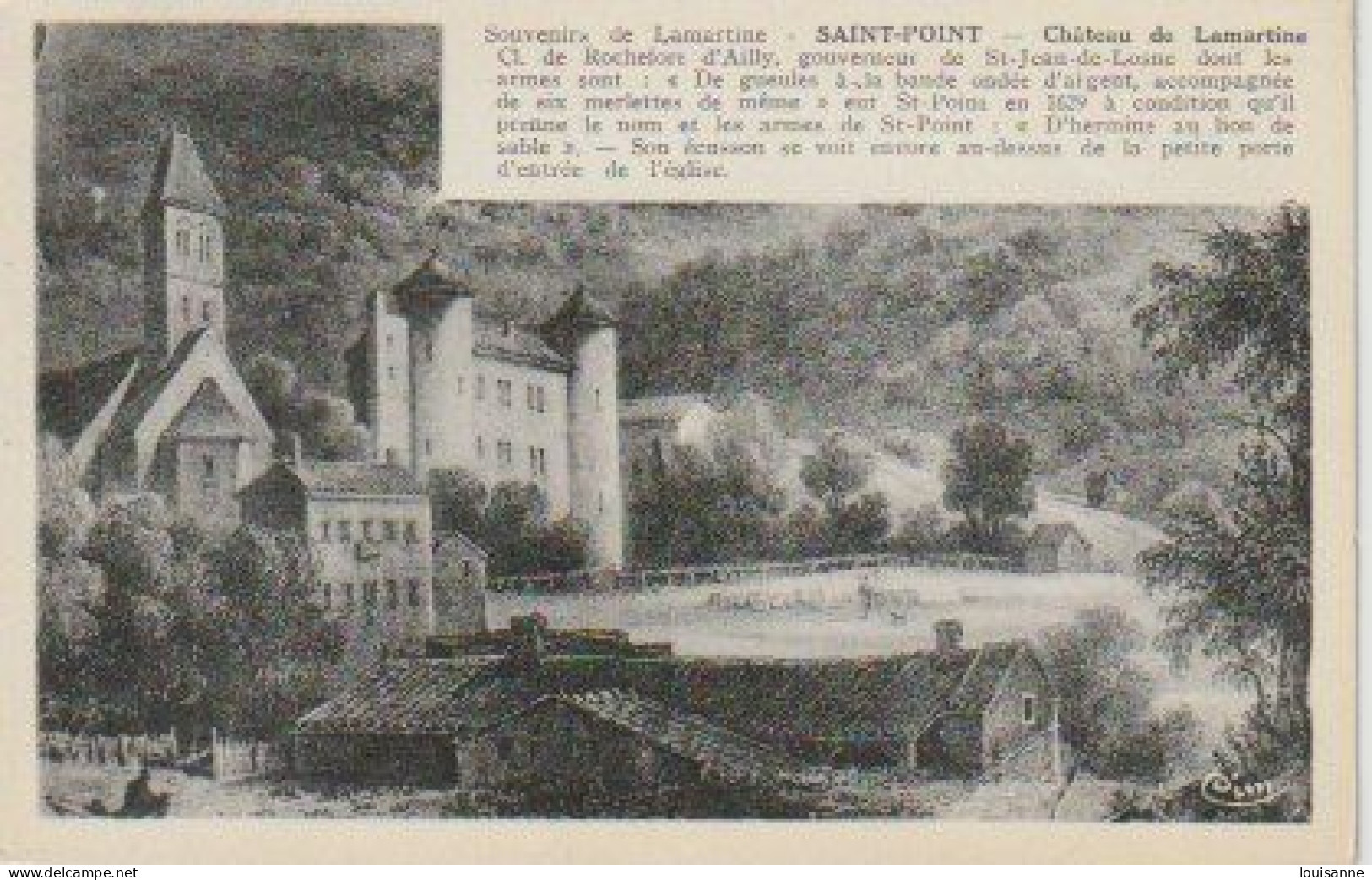 SAINT POINT -  (  71 )    CHÂTEAU  DE  LAMARTINE   - C P A   (24 / 4 / 55  ) - Châteaux