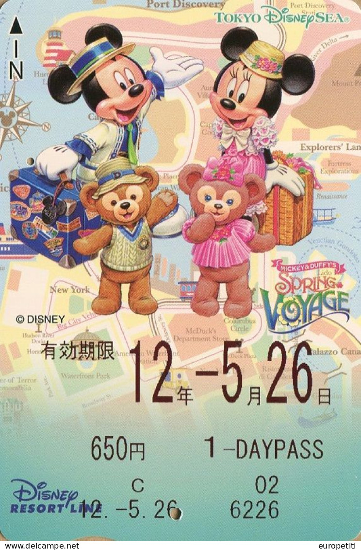 Carte Disney Resort Line Du Japon.  Japan Card Disney Resort Line.     (Occasion - Used). - Disney