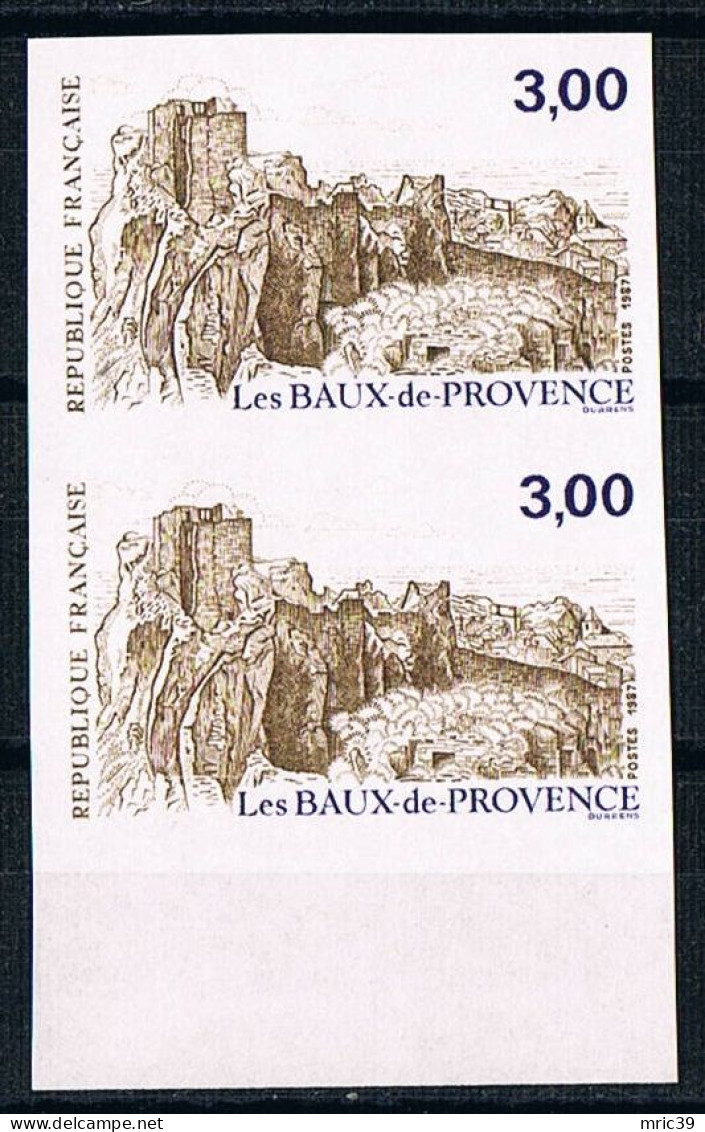France 1987 N° 2465 Paire  Non Dentelé  IMP Neuf MNH **  Les Baux De Provence - 1981-1990