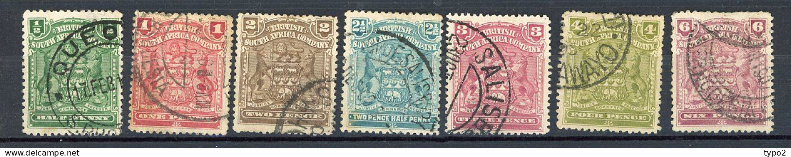 BRITISH SOUTH AFRICA  Yv. N° 57 à 63,55 SG N° 76,77,79 To 83  (o) 1/2 à 6p  Armoiries  Cote  8,5 Euro BE R 2 Scans - Sonstige & Ohne Zuordnung