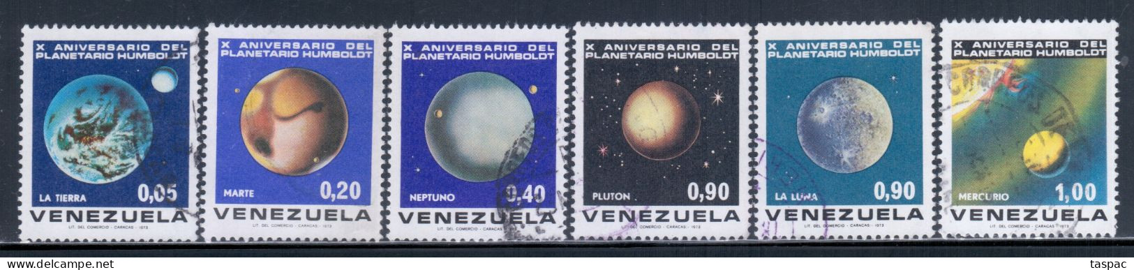 Venezuela 1973 Mi# 1918, 1922, 1925, 1929-1931 Used - Short Set - 10th Anniv. Of Humboldt Planetarium / Space - Sud America