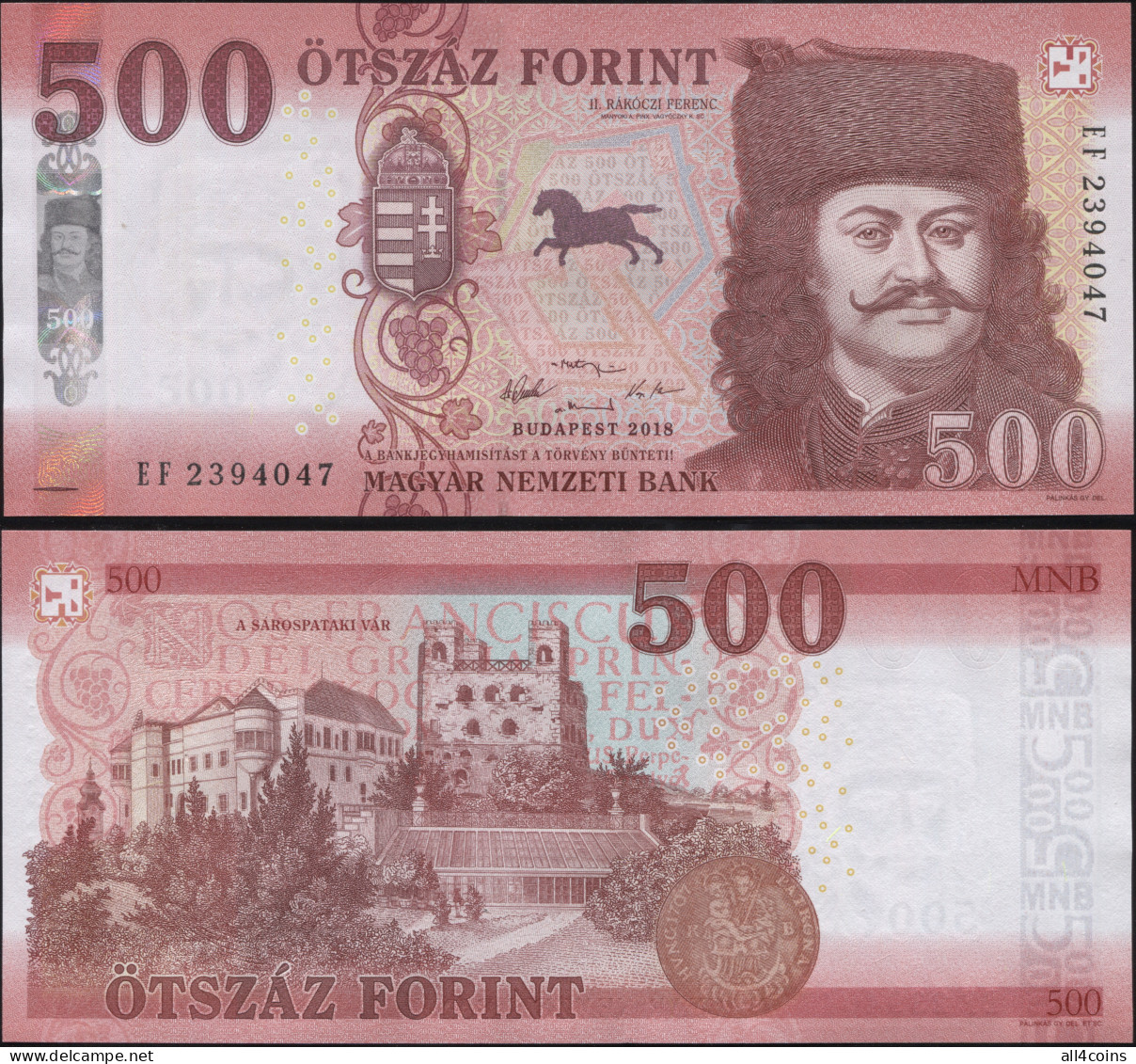 Hungary 500 Forint. 2018 Paper Unc. Banknote Cat# P.NL - Hungría