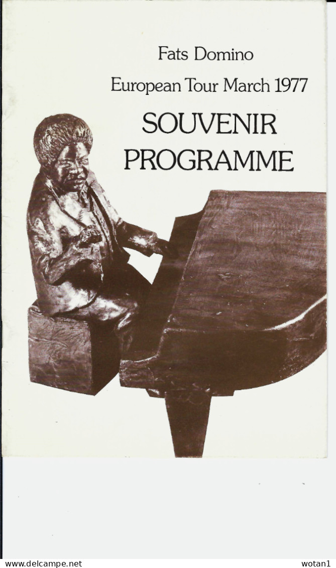 FATS DOMINO - European Tour March 1977 - SOUVENIR PROGRAMME (Facicule 16 Pages - 15 X 21cm) - Objetos Derivados