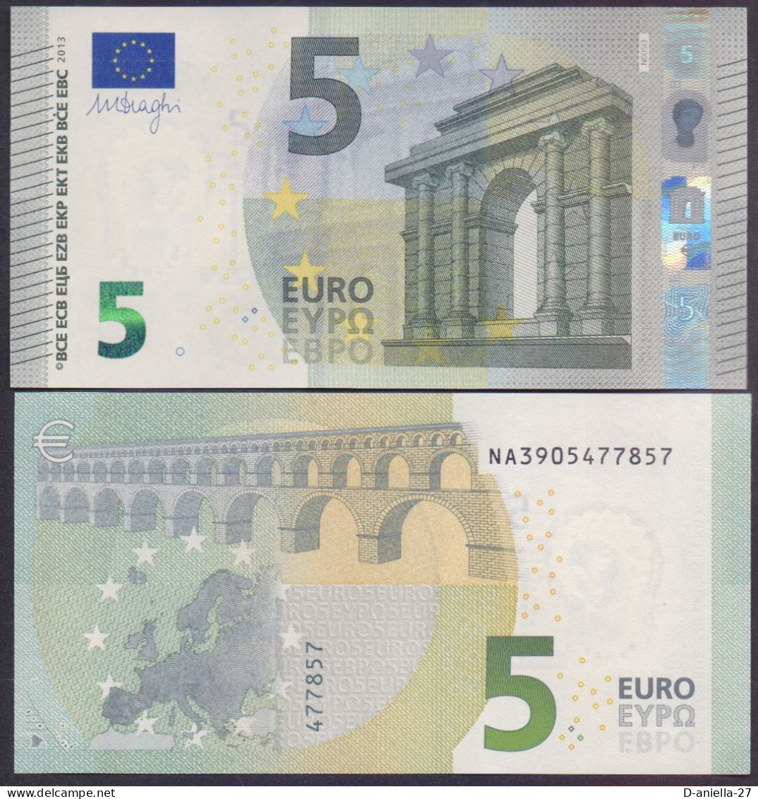 Österreich, 5 €uro NA / N005-I3, "M. Draghi", Perfekt Unc. - 5 Euro