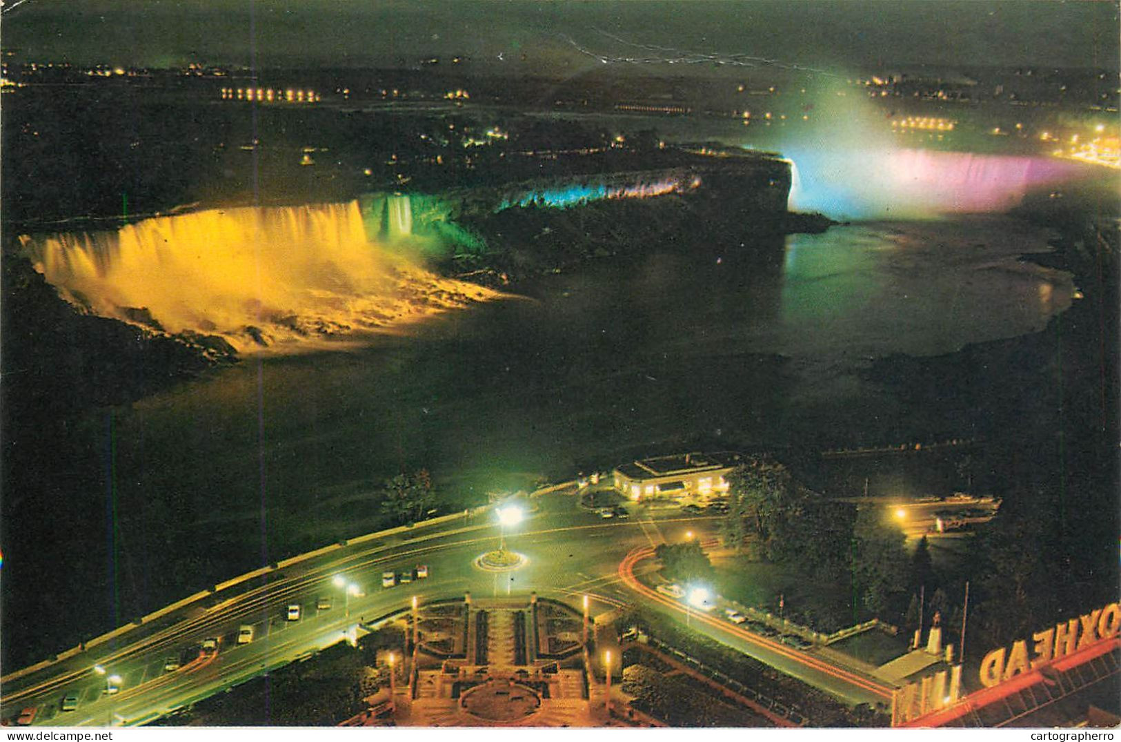 Canada Niagara Falls Ontario Aerial Nocturnal Aspect - Chutes Du Niagara