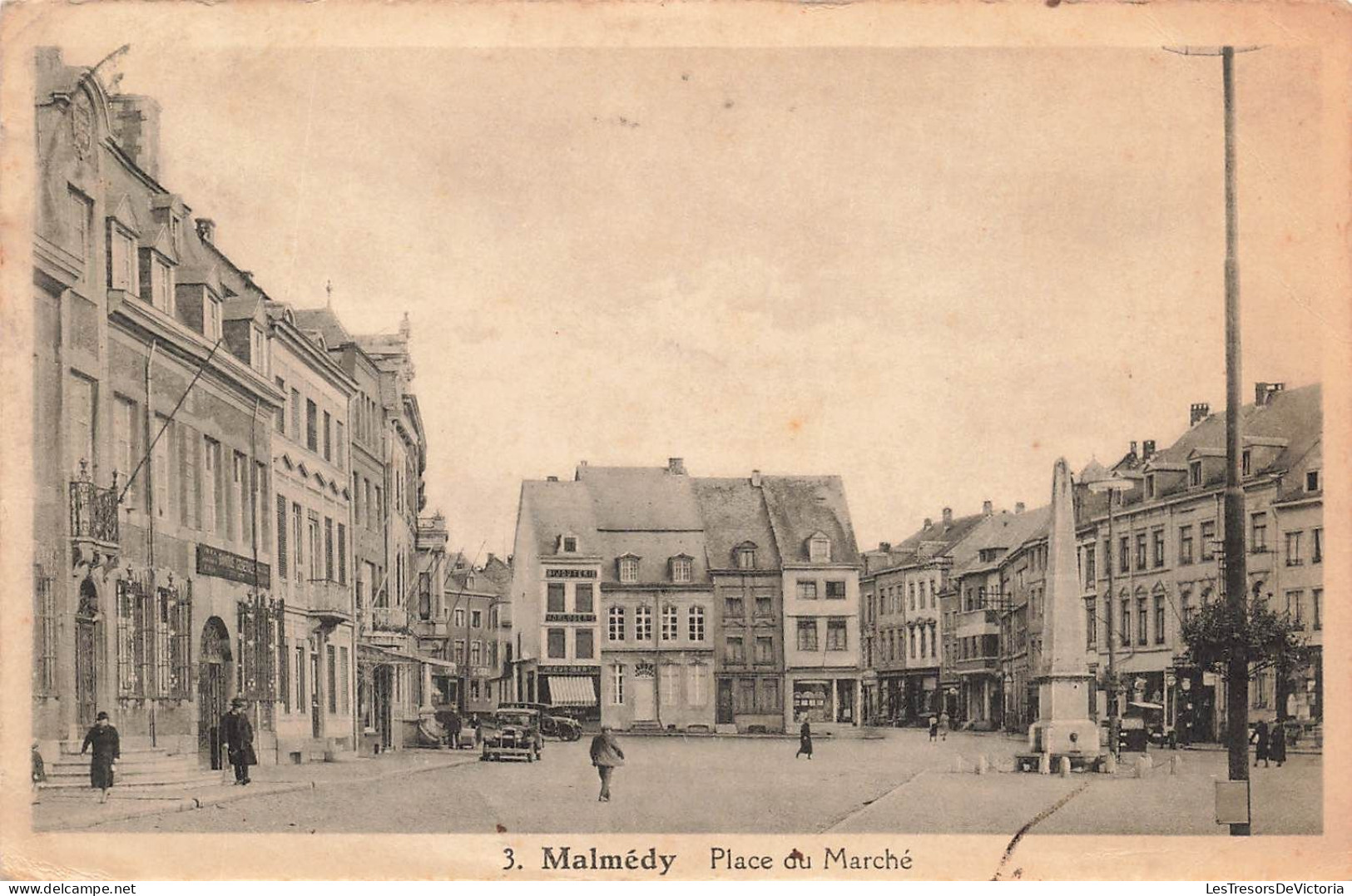 BELGIQUE - Malmédy - Vue Sur La Place Du Marché - Animé - Carte Postale Ancienne - Malmedy