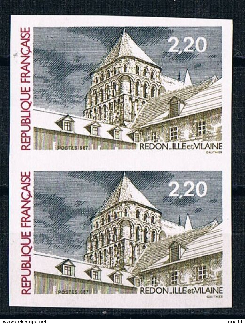 France 1987 N° 2462 Paire  Non Dentelé  IMP Neuf MNH ** Redon Ille Et Vilaine - 1981-1990