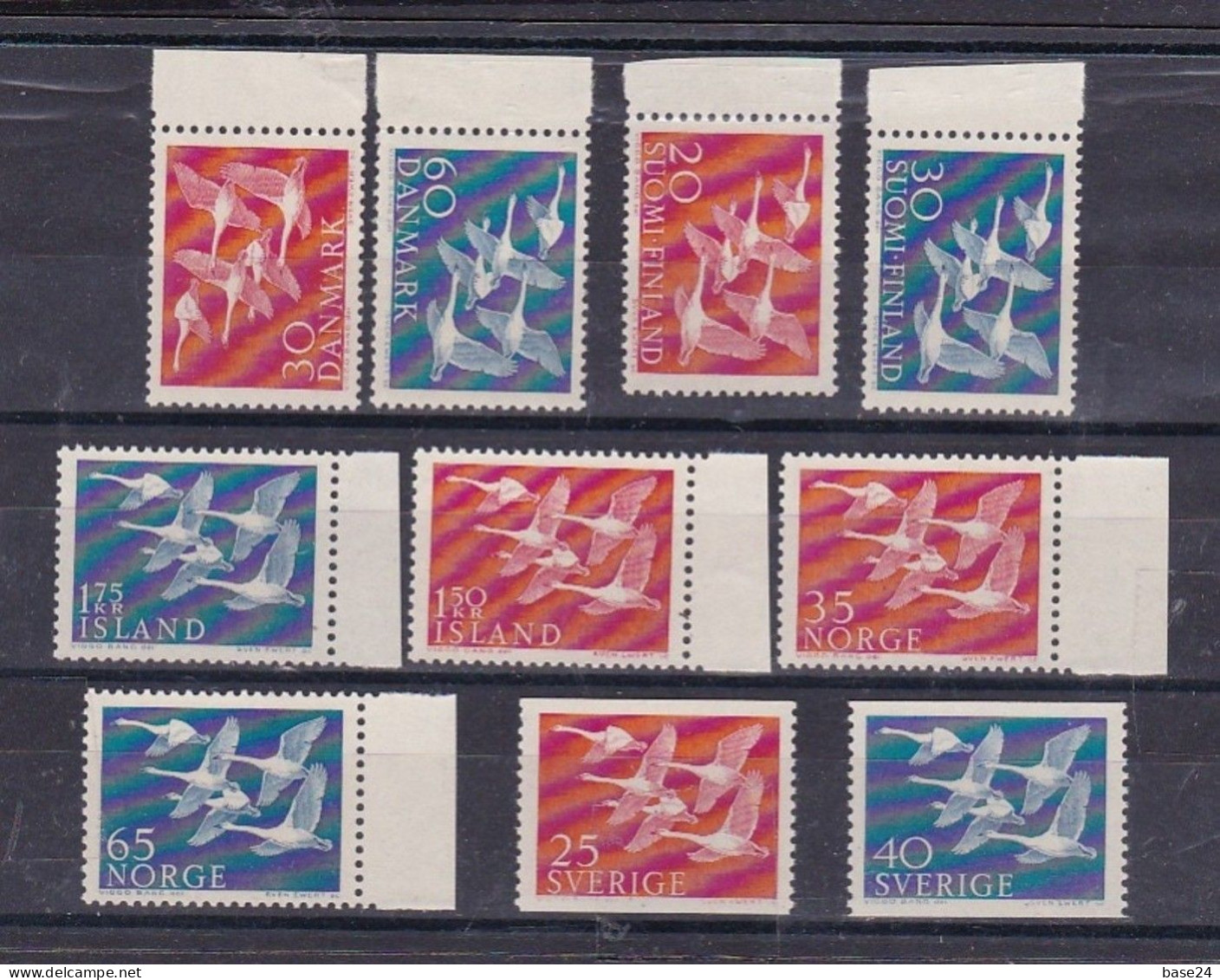 1956 Norden GIRI DEL NORD  - CIGNI  Giro Di 10 Valori: Danmark Island Norge Sverige Finland MNH** SWANS - Ongebruikt