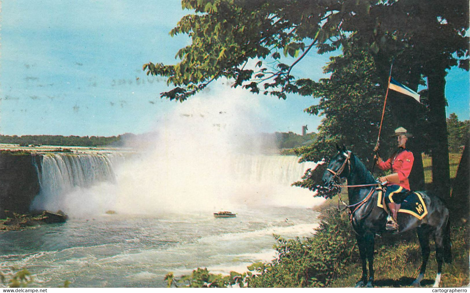 Canada Horseshoe Falls Niagara Falls Ontario Mounted Police Officer - Cataratas Del Niágara