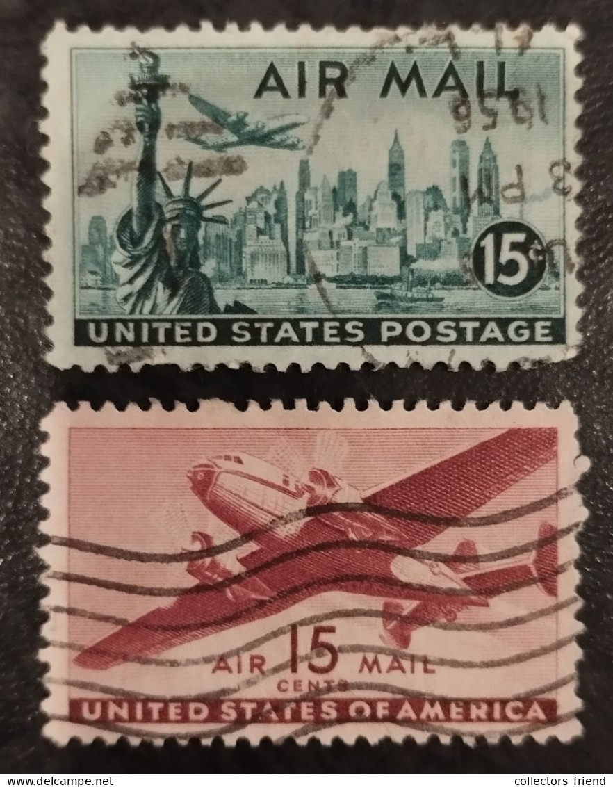 USA ETATS UNIS - 1941/47 - Airmail 2 Stamps - Used - Oblitérés