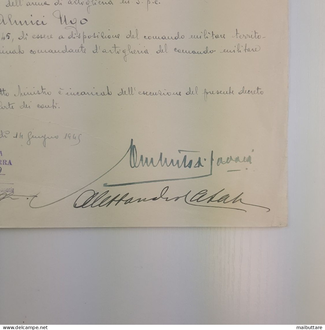 Decreto Di Umberto Di Savoia Principe Di Piemonte Autografato Dal Ministro Della Guerra Alessandro Casati - Decrees & Laws