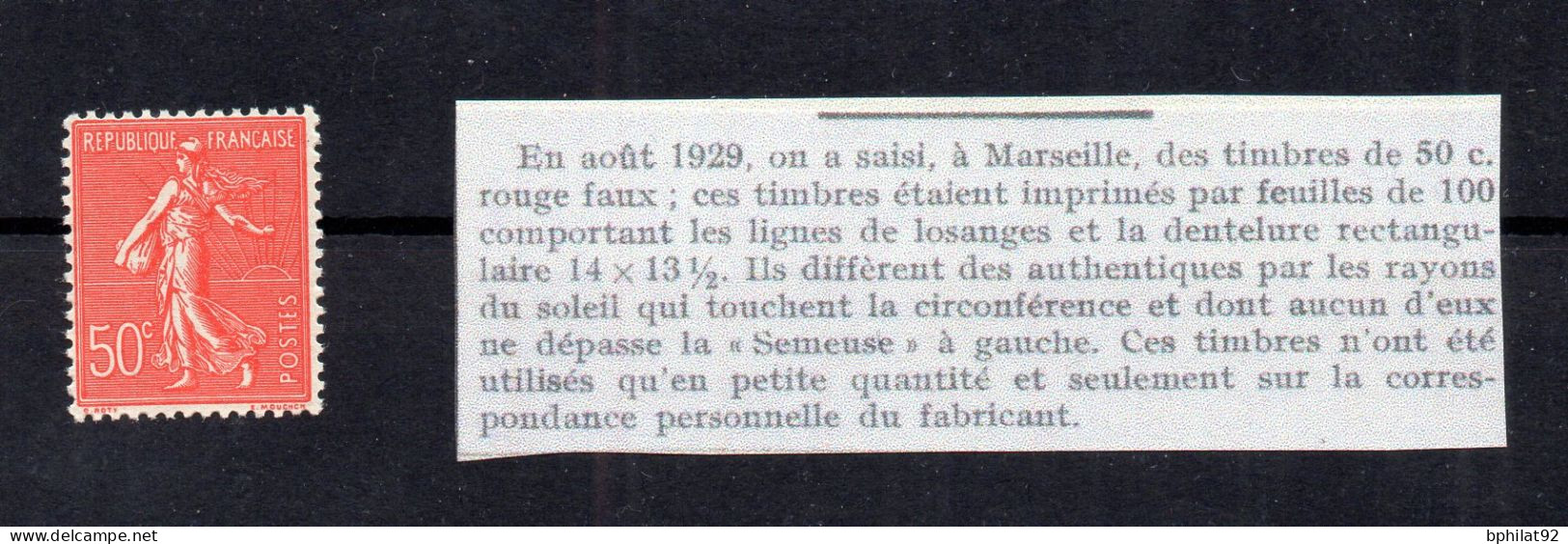 !!! SEMEUSE N°199, FAUX DE MARSEILLE NEUVE ** - Neufs
