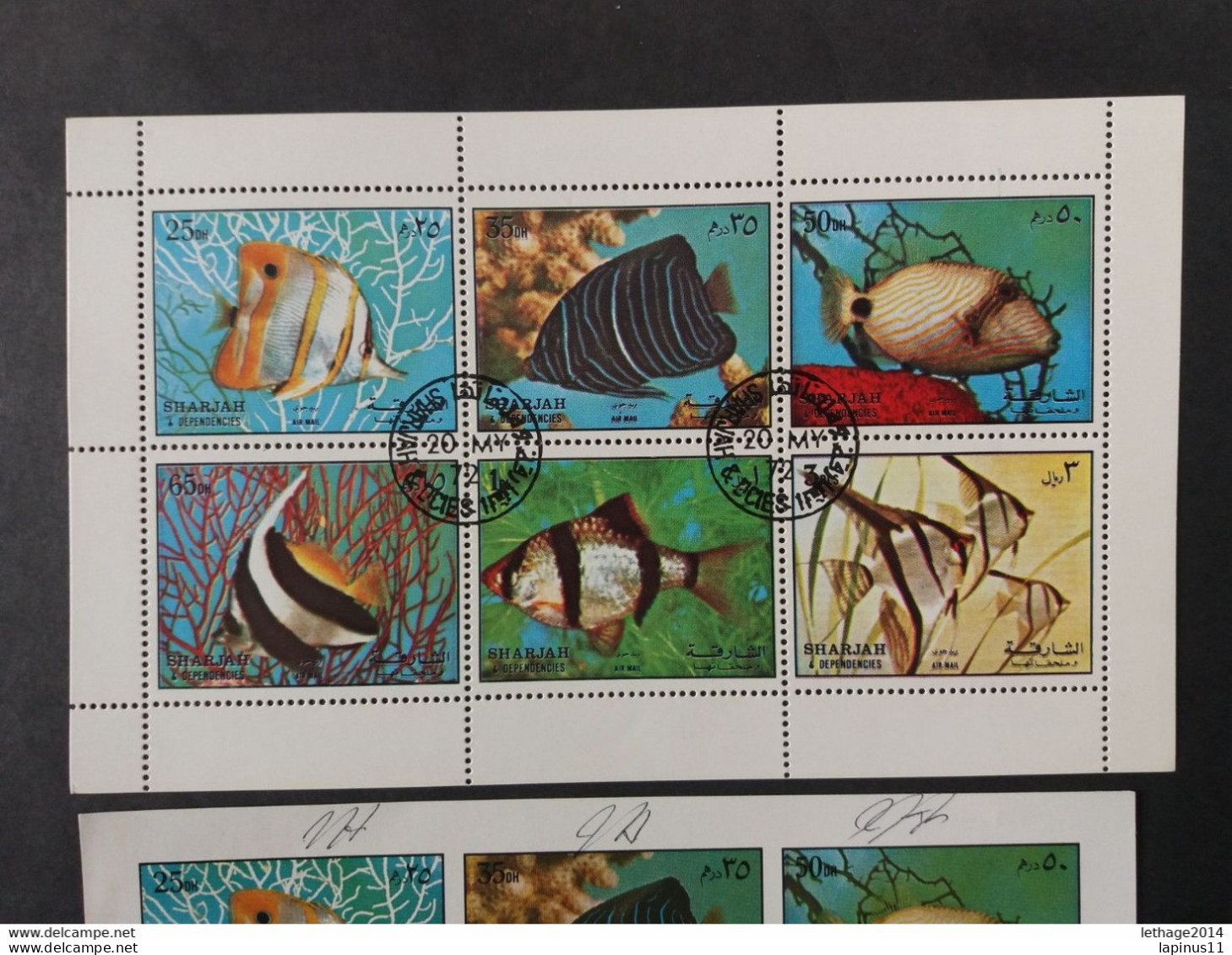 Emirati Arabi الإمارات العربية المتحدة Sharjah 1972 Fish Cat. Michel 1194/99 Cancellation Of Issue MNH + SPECIMEN IMPERF - Sharjah