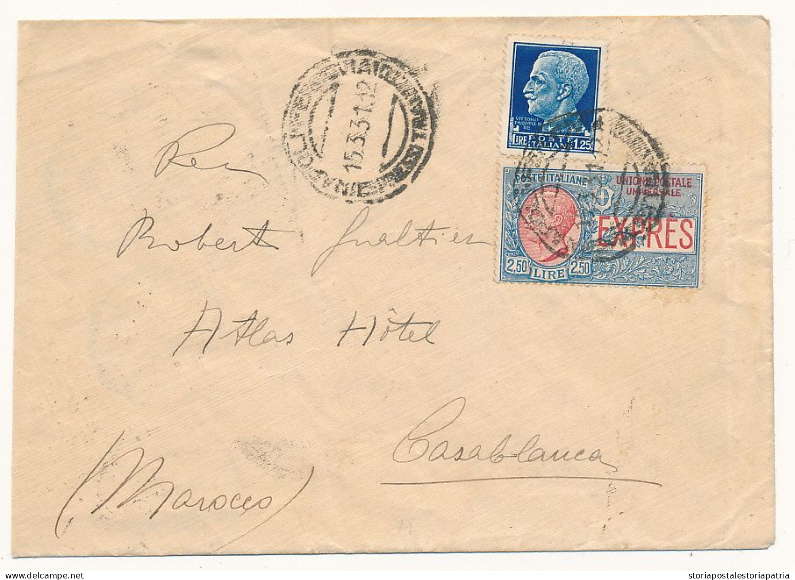 1931 ESPRESSO X IL MAROCCO 1,25 IMPERIALE + 2,50 ESPRESSO LEONI - Eilsendung (Eilpost)