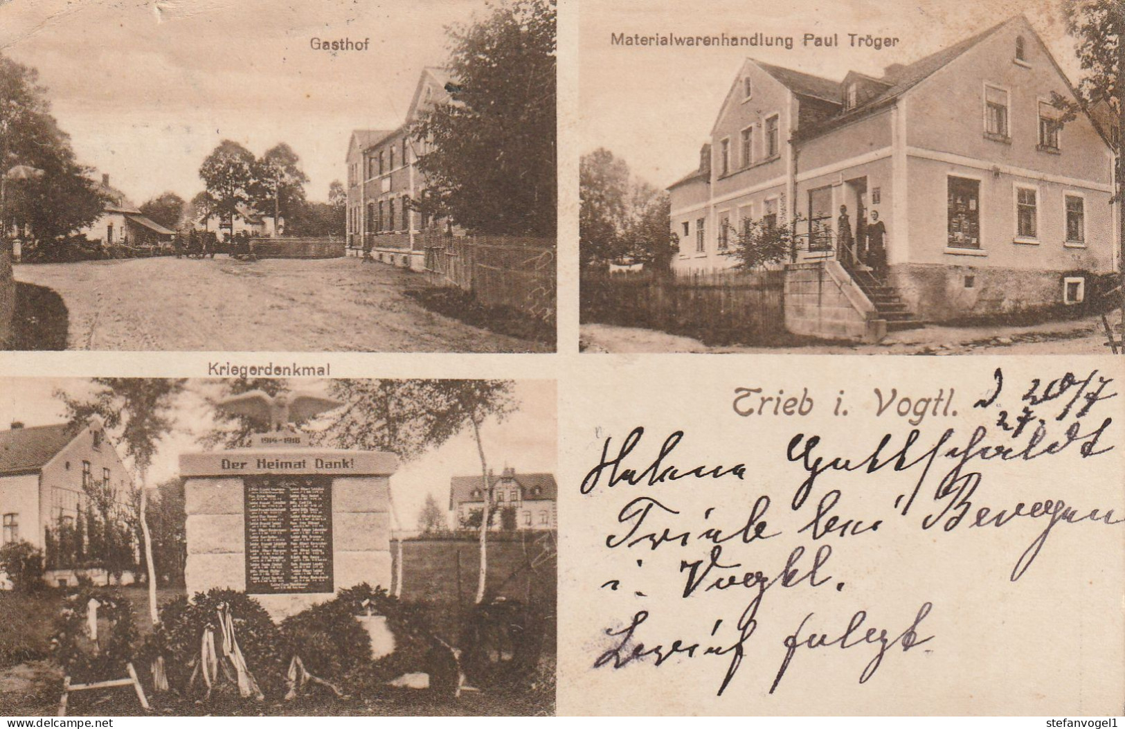 Falkenstein Trieb, Mehrbildkarte, Gel. 1927 - Falkenstein (Vogtland)
