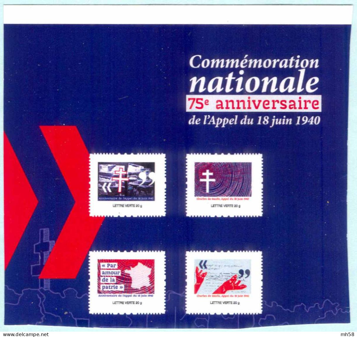 FRANCE - MonTimbraMoi IDT 75° Anniversaire Appel 18 Juin 1940 - 4 TP Neufs ** Issus Du Feuillet Collector - Neufs