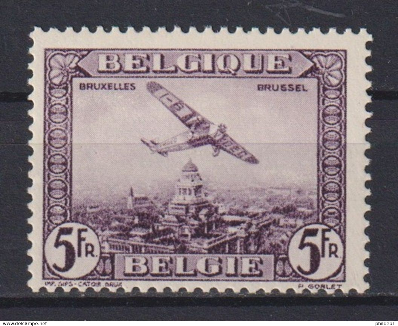 Belgique COB N° PA5 (violet-brun) **, MNH, Neuf(s). Fraîcheur Postale. TTB !!!! - Ungebraucht