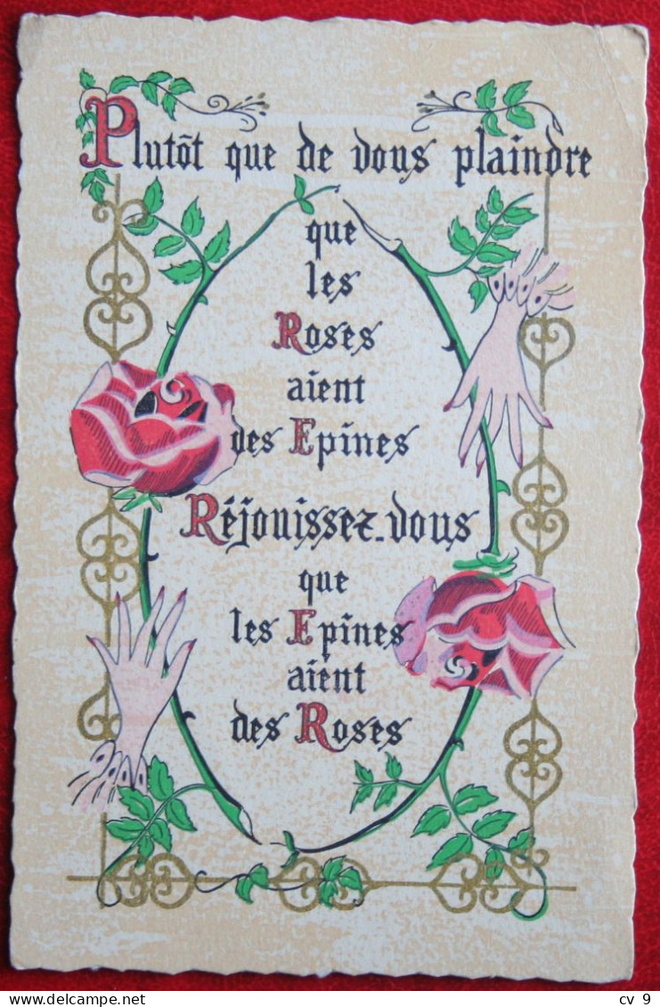 Plutôt Que De Vous Plaindre Que Les Roses Aient Des épines, Réjouissez-vous Que Les épines Aient Des Roses Vierge C415 - Philosophie