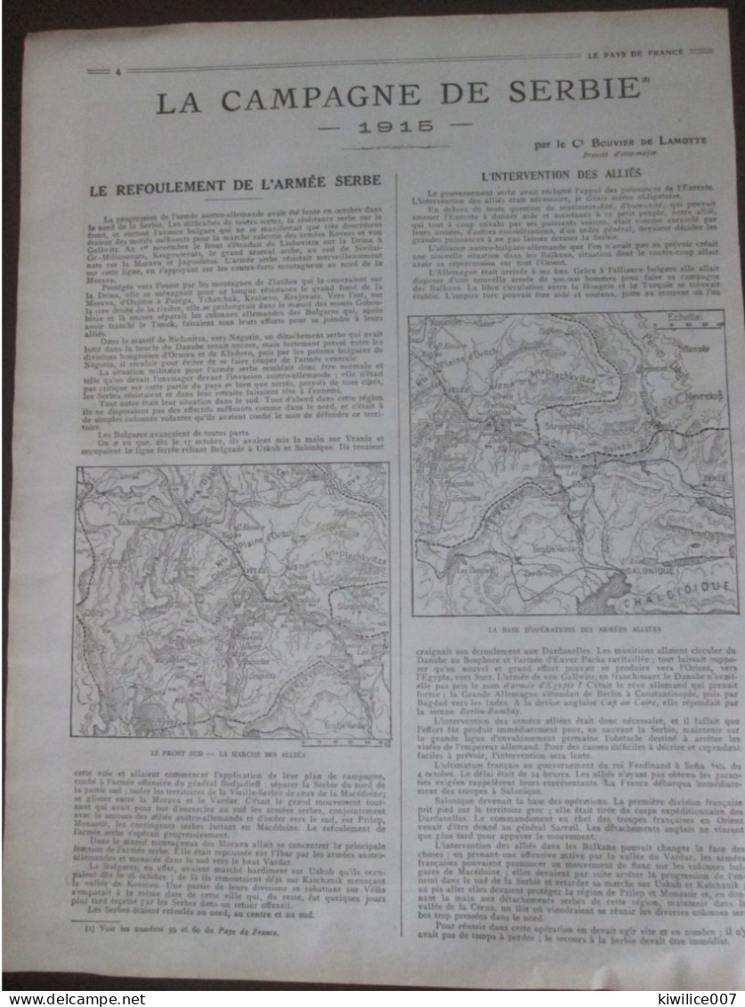 GUERRE 14-18  NOS TROUPES EN SERBIE serbia prilep  babouna  rabravo  vardar   + carte du front russe 2 mars  1916