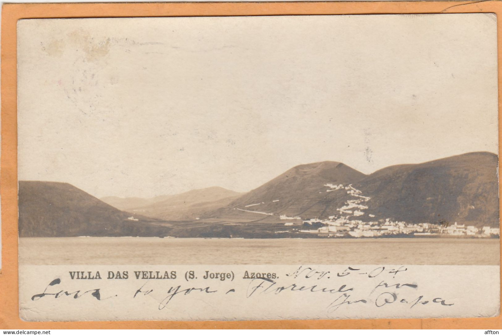 Villa Das Vellas Azores 1904 Real Photo Postcard - Açores