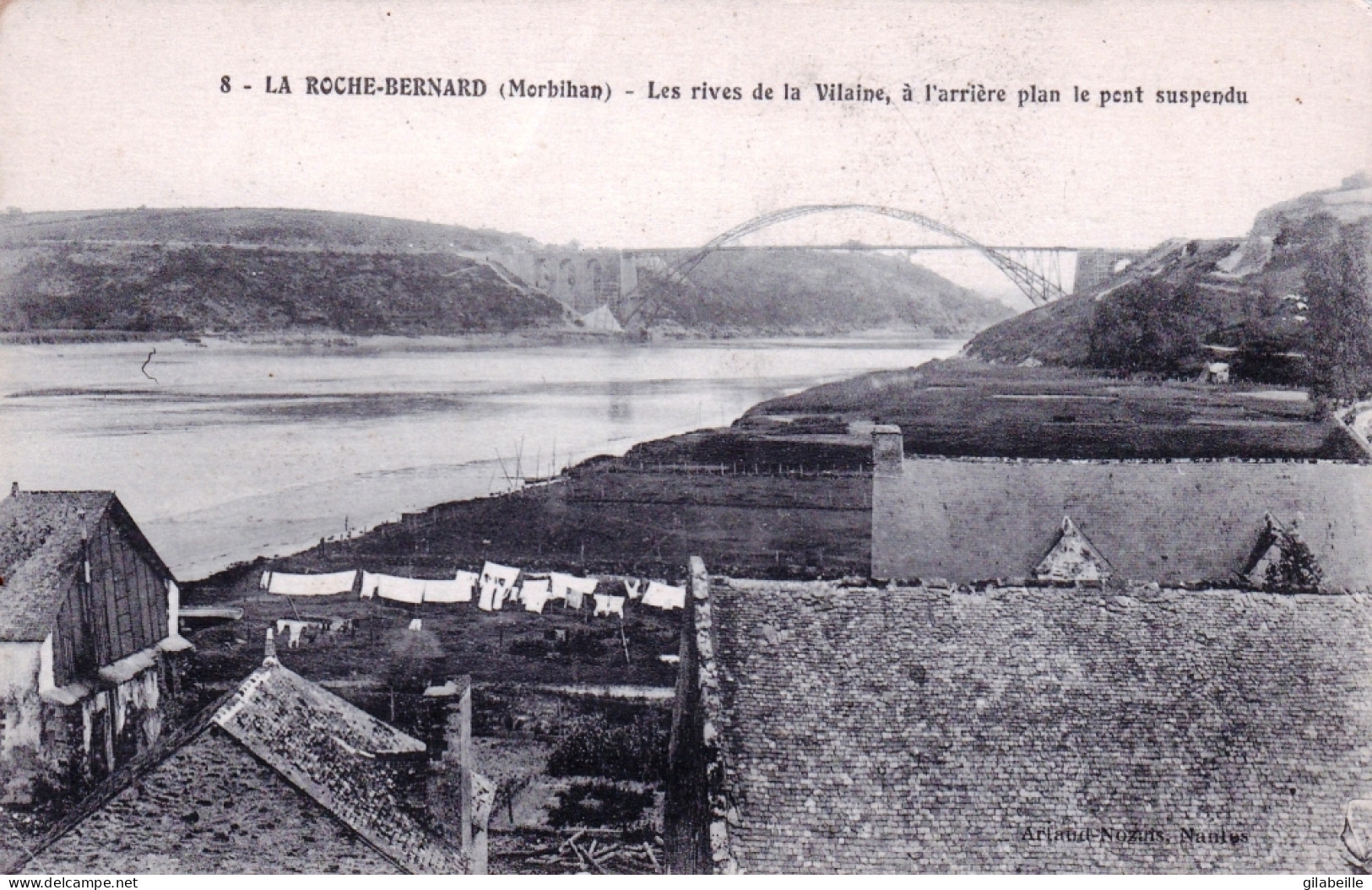 56 - Morbihan -  LA ROCHE BERNARD - Les Bords De La Vilaine - A L Arriere Plan Le Pont Suspendu - La Roche-Bernard