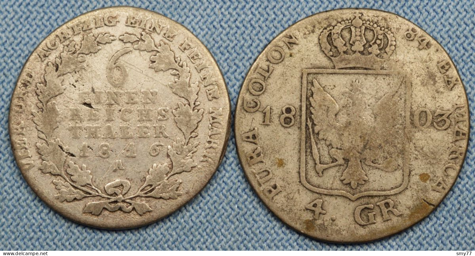 Preussen / Prussia • 1/6 Thaler 1816 A – 4 Groschen 1803 A • See Details • German States / Silbergroschen • [24-611] - Collezioni