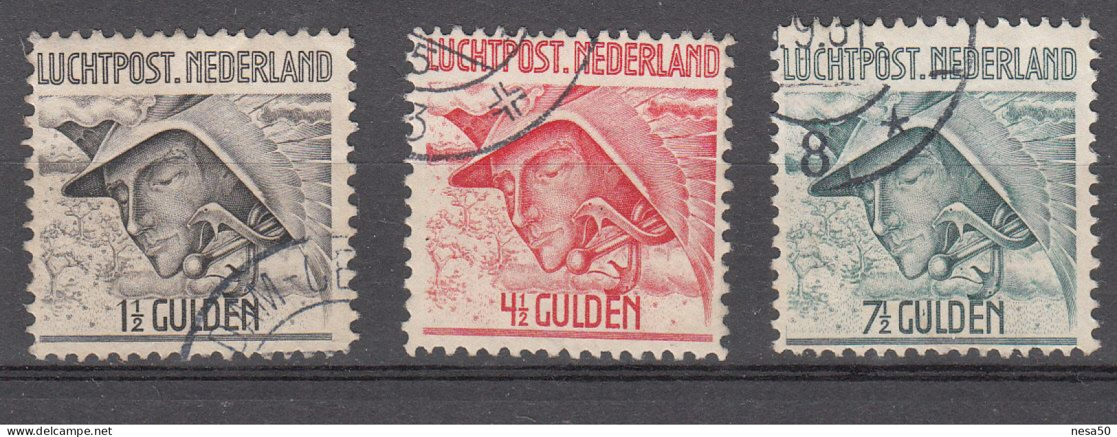 Nederland Luchtpost 1929 Nvph Nr 6 - 8, Gestempeld Compleet - Poste Aérienne