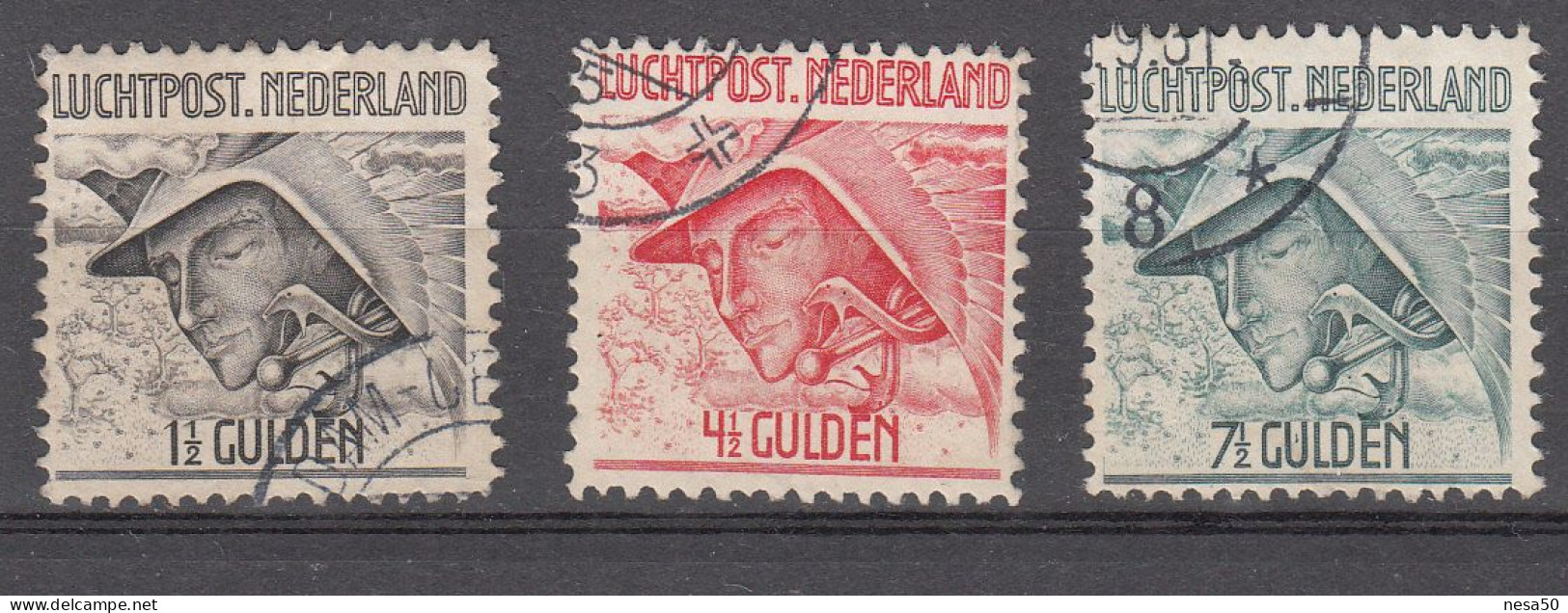 Nederland Luchtpost 1929 Nvph Nr 6 - 8, Gestempeld Compleet - Posta Aerea