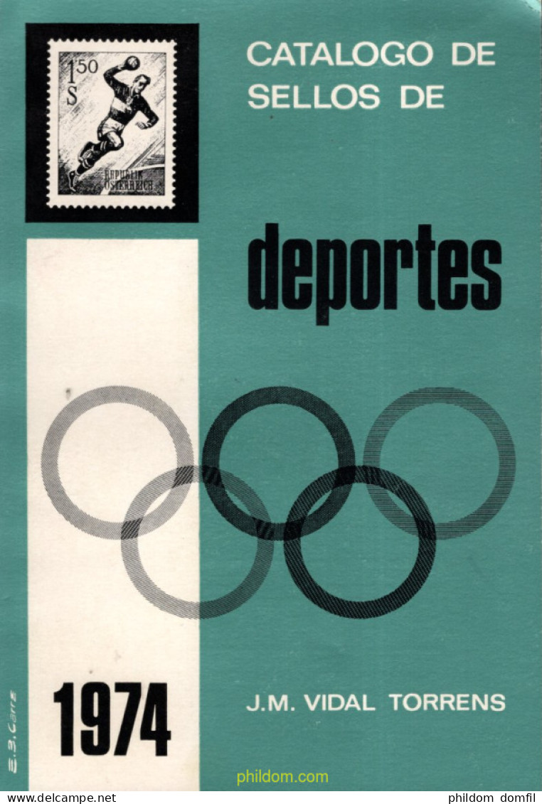 CATALOGO DE SELLOS DE DEPORTES, J M VIDAL TORRENS, 1974 - Thématiques